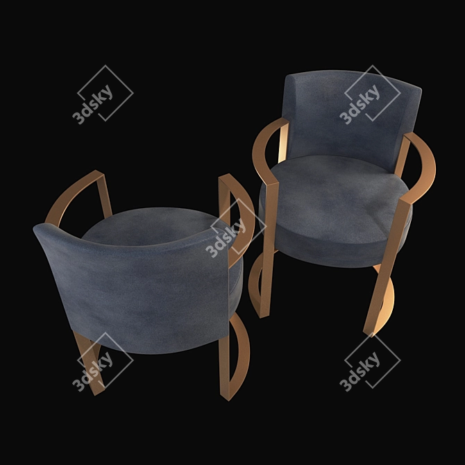 Luxury Fendi Casa Rippetta Chair 3D model image 2