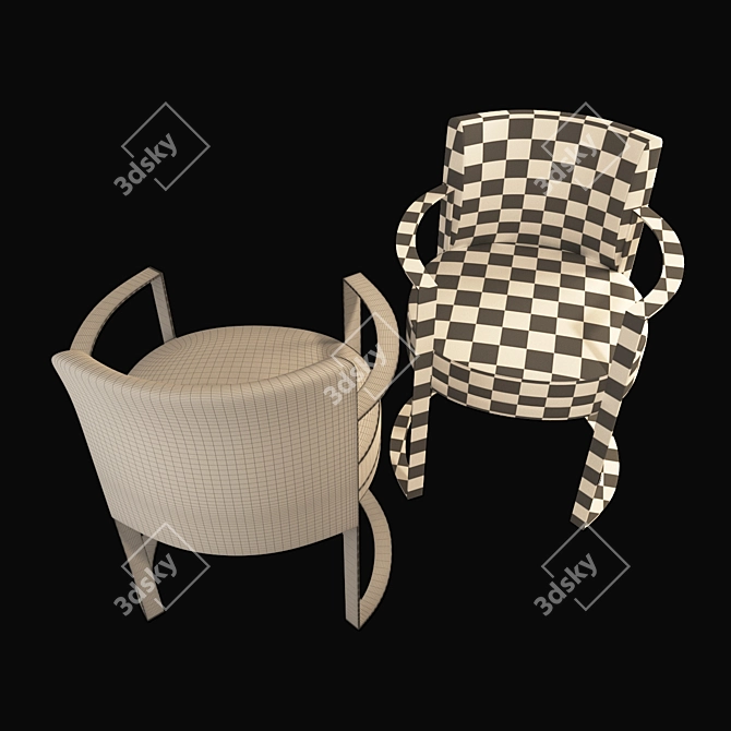 Luxury Fendi Casa Rippetta Chair 3D model image 3