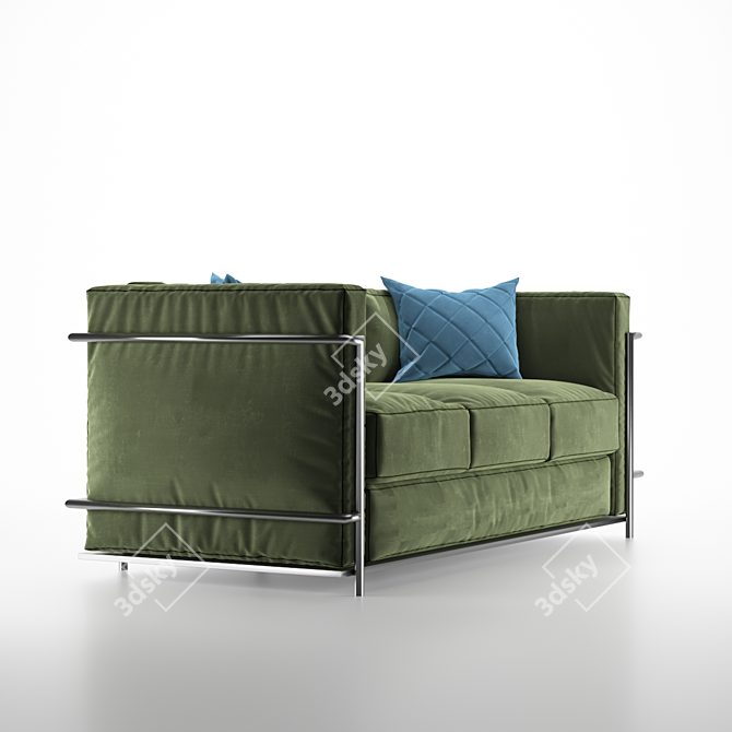 Modern Green Sofa LC2: 2015 Version 3D model image 2