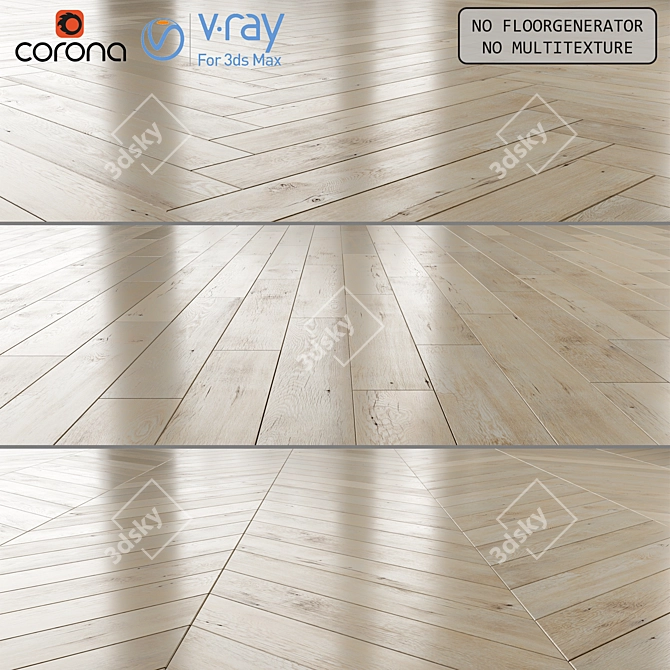 Versatile Floor Laminate: Standard, Herringbone, Chevron Styles 3D model image 1