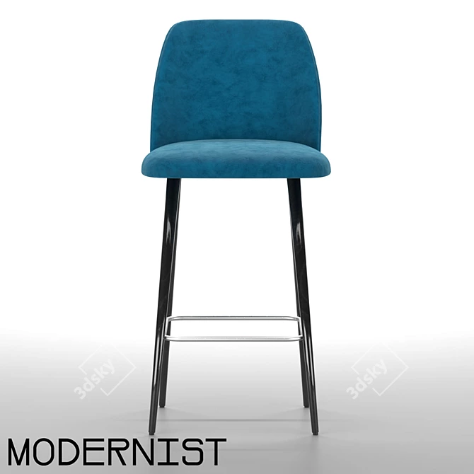 Pollok Wood CF Bar Stool: Customizable & Stylish 3D model image 2