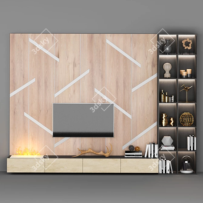 Modern TV Stand - 72 3D model image 1