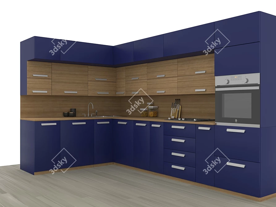 Modern Stylish Kitchen 3D model image 1