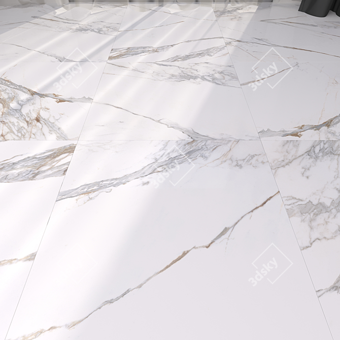 Kritios White Marble: Museum-Quality Floor 3D model image 1