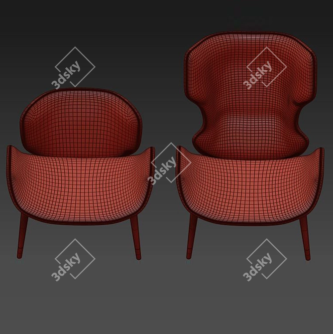 Elegant Jorgen Arm Chair 3D model image 2