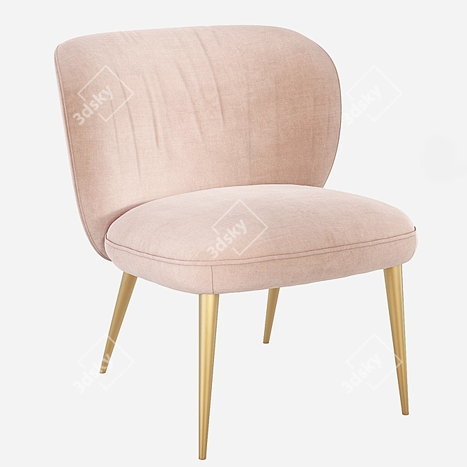 West Elm Ginger Velvet Slipper Chair 3D model image 1