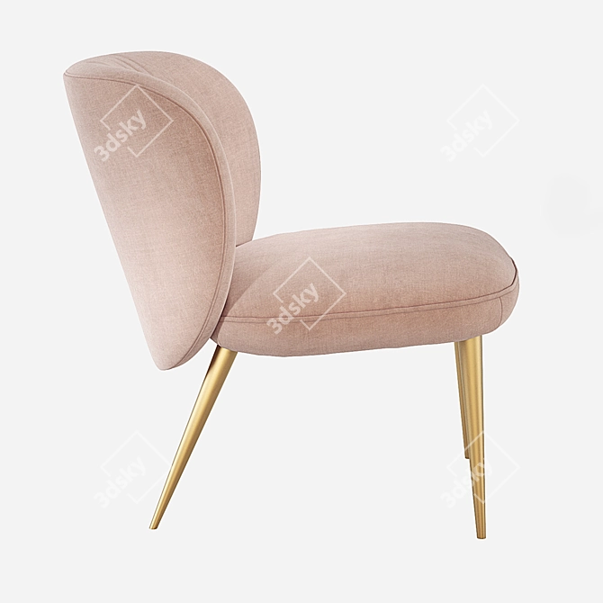 West Elm Ginger Velvet Slipper Chair 3D model image 3