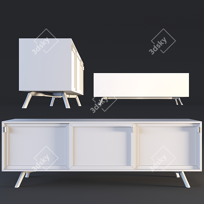 Boho Sideboard: Stylish Storage Solution 3D model image 5