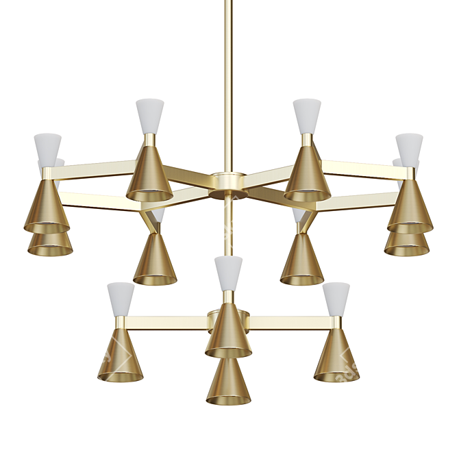 Poulina 12: Conical Pendant Chandelier 3D model image 1