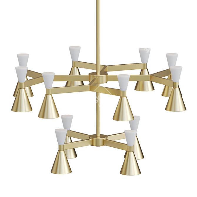 Poulina 12: Conical Pendant Chandelier 3D model image 2