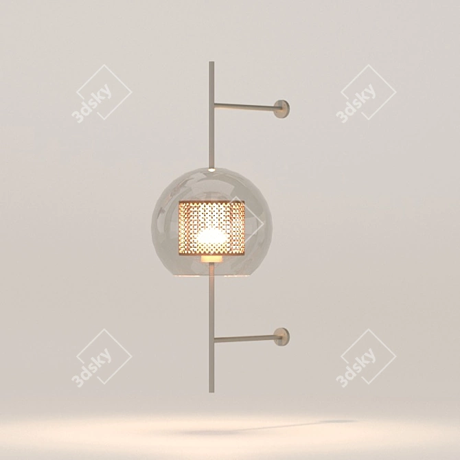 Scandi Mesh Glass Wall Lamp 3D model image 1