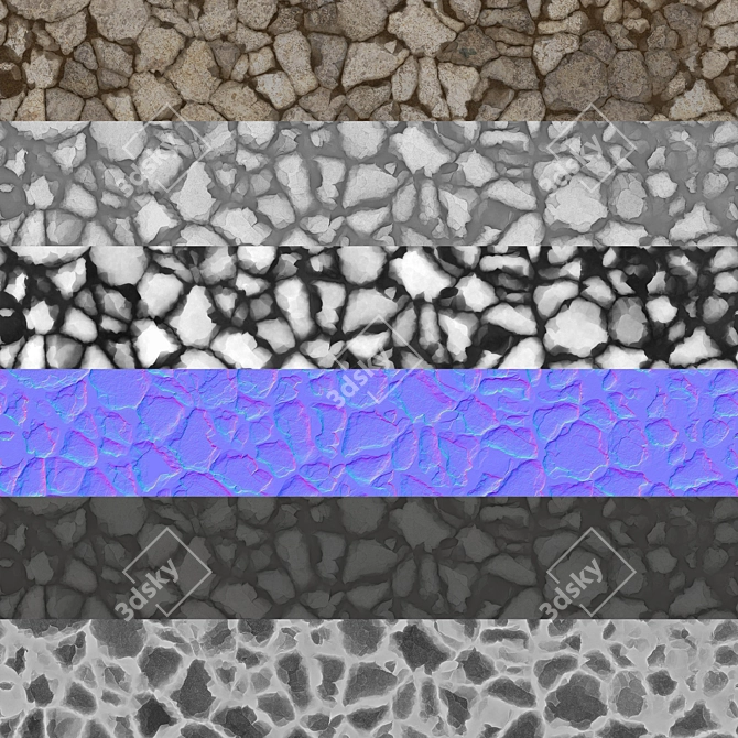 Rock PBR Ground & Wall Tiles 3D model image 1