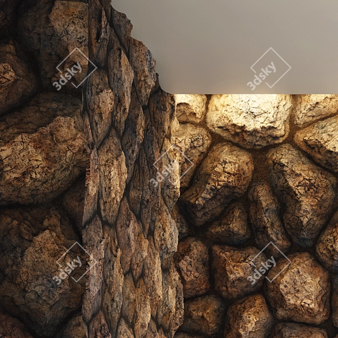 Versatile Rock PBR Ground and Wall Tiles 3D model image 3