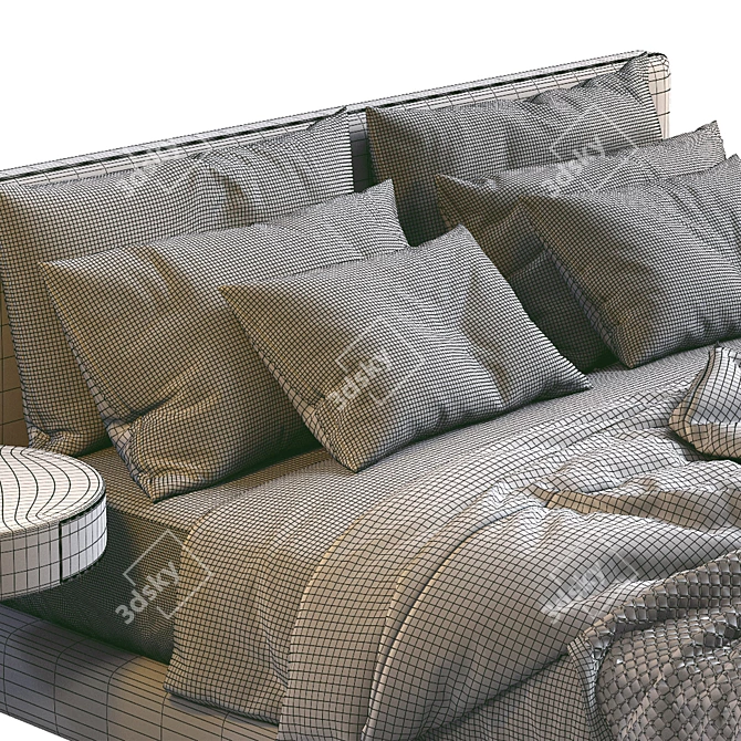 Meridiani Stone Up Bed: Contemporary Elegance 3D model image 5