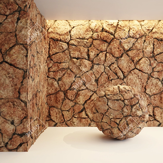 Rock PBR Ground & Wall Tiles 3D model image 2