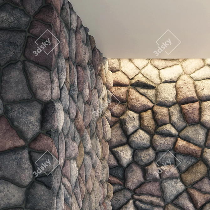 Modern Rock PBR Ground & Wall Tiles 3D model image 3