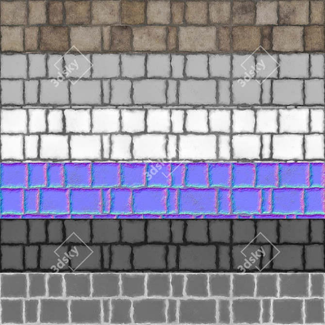 Rock PBR Ground & Wall Tiles 3D model image 5