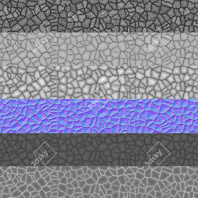 Rock PBR 4k Ground & Wall Tiles 3D model image 5