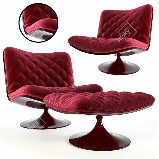 Elegant Marilyn Velvet Chair 3D model image 1