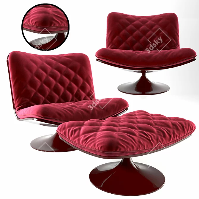 Elegant Marilyn Velvet Chair 3D model image 2