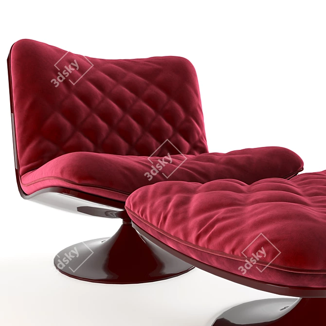 Elegant Marilyn Velvet Chair 3D model image 4