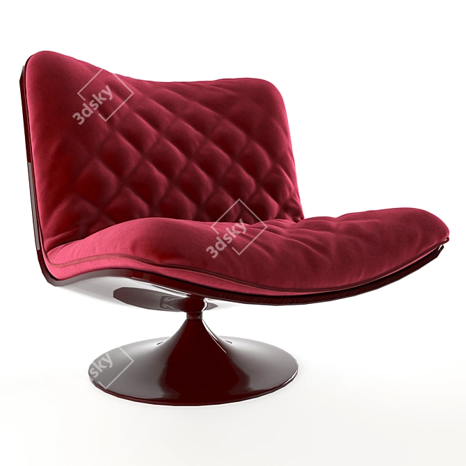 Elegant Marilyn Velvet Chair 3D model image 5