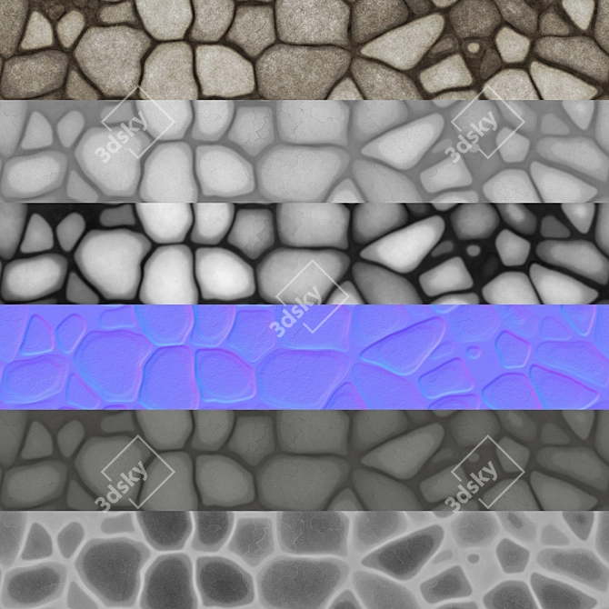 Title: Rock PBR Ground & Wall Tiles 3D model image 5