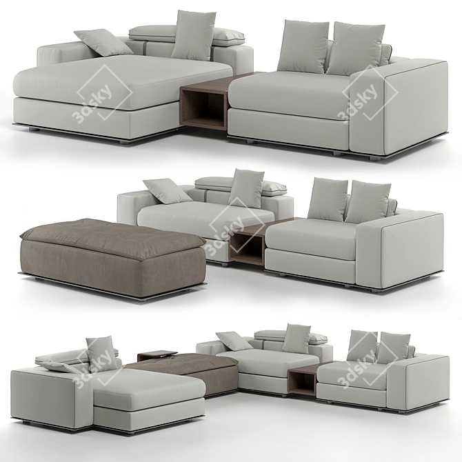 Luxury Fendi Casa Sofa: Belt Tight 3D model image 1