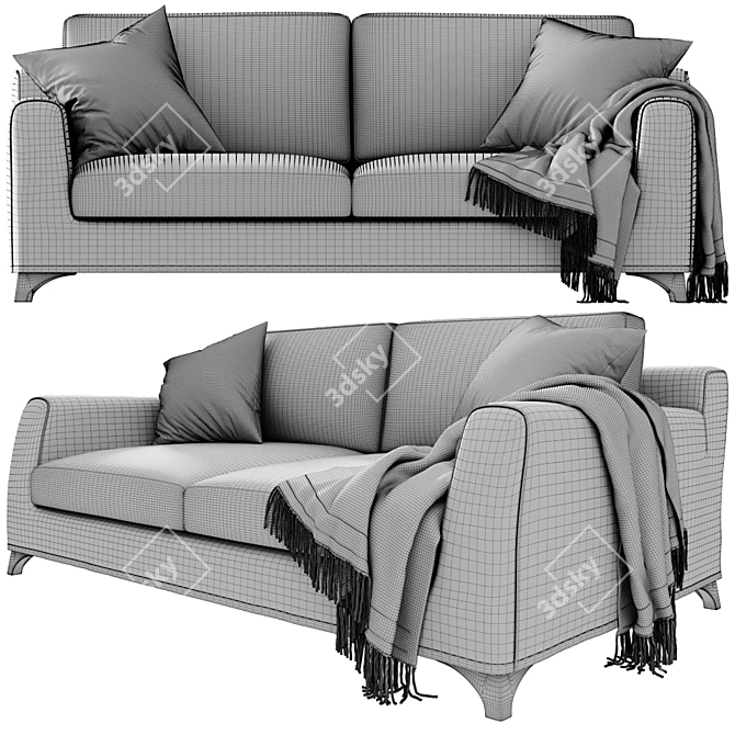 Modern Floyd Sofa Set: Perfect for Mr. & Mrs. 3D model image 2