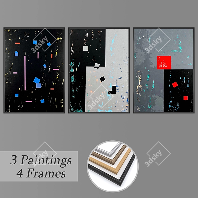 Elegant Wall Art Set No. 1587 3D model image 1