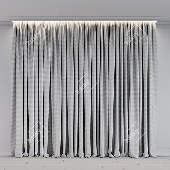 8-Color Curtain & Sheer Set 3D model image 2