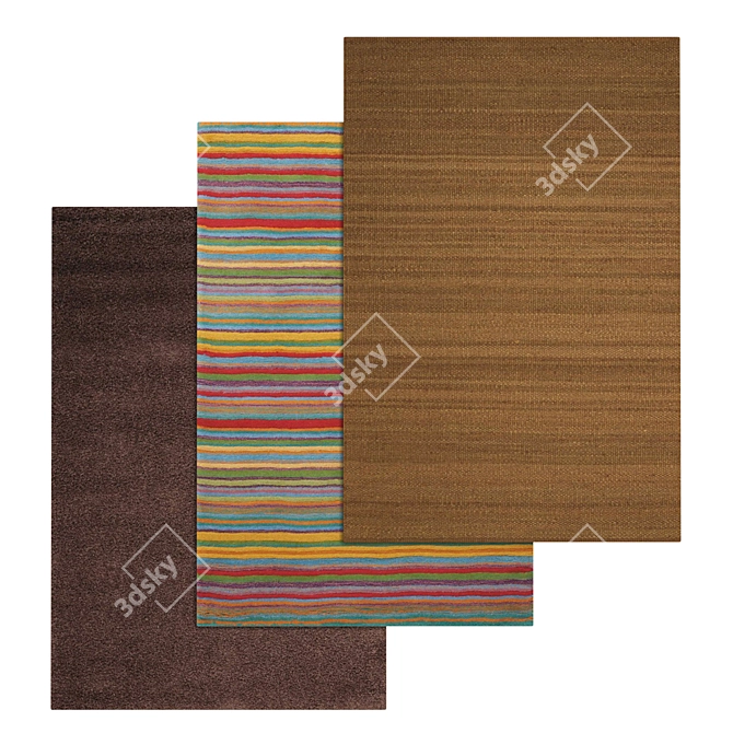 High-Quality Carpet Set with Multiple Variants 3D model image 1