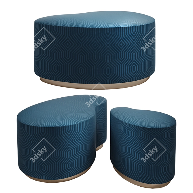 Elegant Armani Casa Puffs 3D model image 1