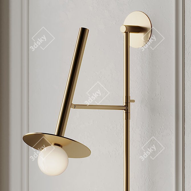 Pivoting Wall Sconce Nodes KC1031MBK 3D model image 2