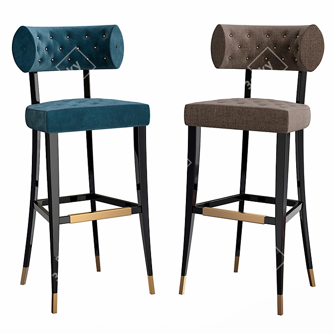 Zulu Bar Stool: Brave Elegance 3D model image 1