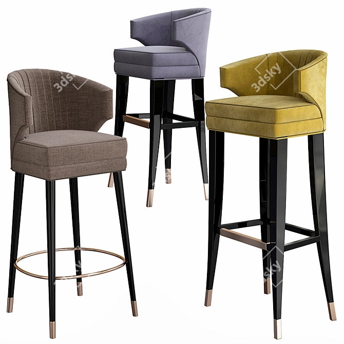 Title: Elegant Ibis Bar Chair 3D model image 1