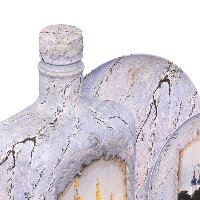 Elegance in Glass: Handcrafted Decorative Bottle 3D model image 3