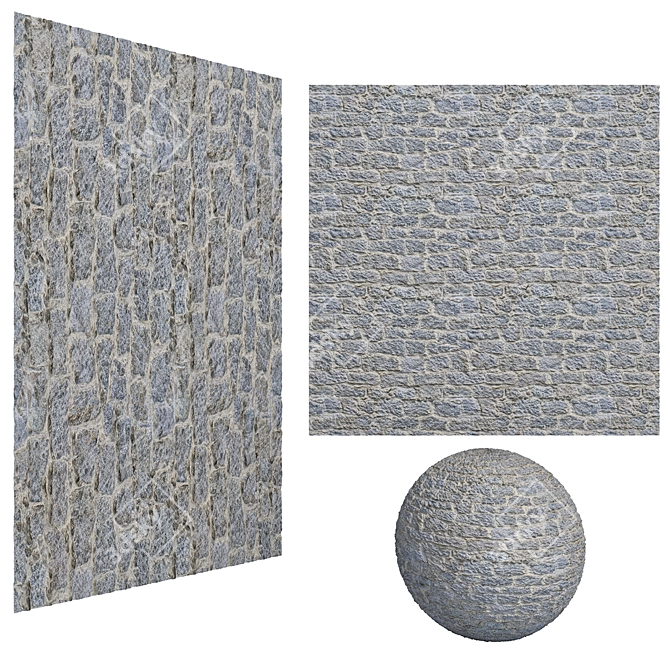 7K Tileable Old Cobblestone Mosaic Textures 3D model image 1