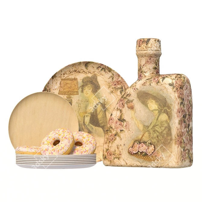 Provence Charm Crockery Set 3D model image 1