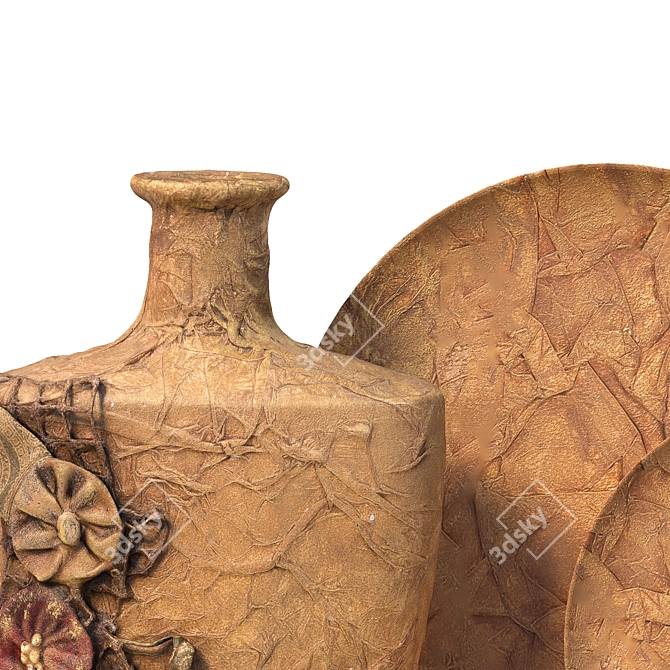 Handcrafted Decoupage Bottle - 4k Textures 3D model image 3