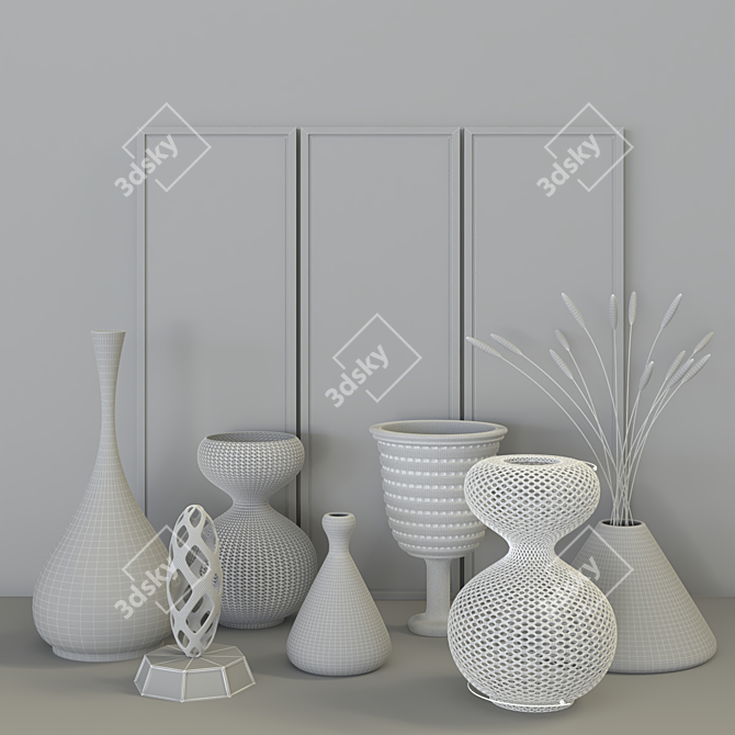 Metallic Accents Decor Set 3D model image 1