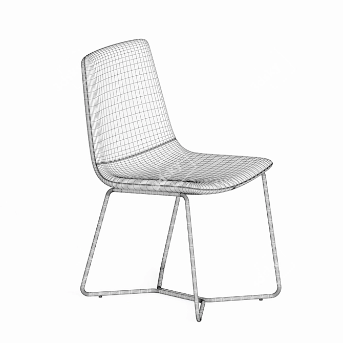  Modern Upholstered Dining Chair 3D model image 4