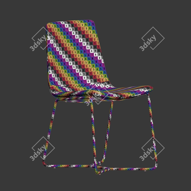  Modern Upholstered Dining Chair 3D model image 5