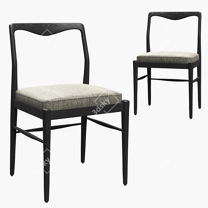 Colette Oak Dining Chair 3D model image 1