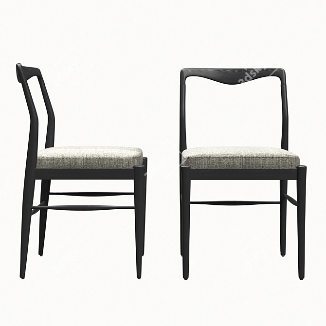 Colette Oak Dining Chair 3D model image 3