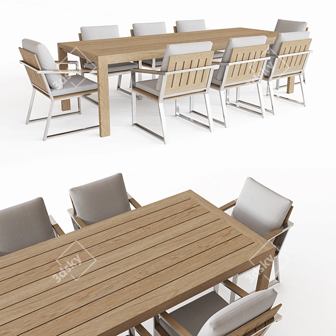 AEGEAN Teak Dining Table: 108"L Rectangular 3D model image 1