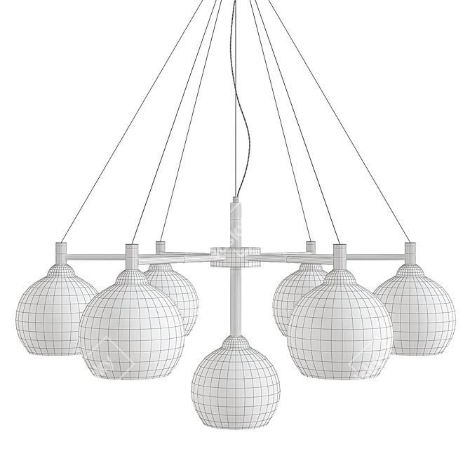 Modern Loft Queen Chandelier 3D model image 2