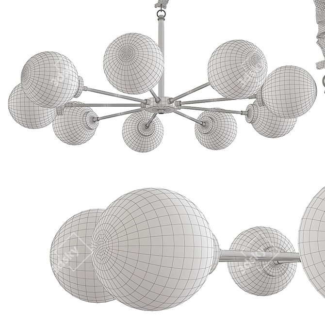 Queen Cosmo Pendant Light 3D model image 3