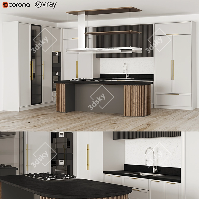 Versatile Kitchen Set 3D model image 1