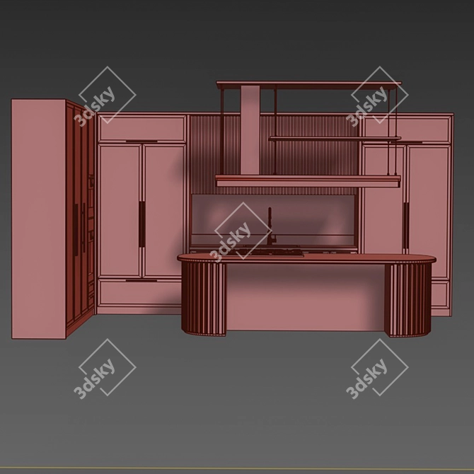 Versatile Kitchen Set 3D model image 4